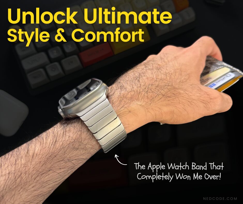 Stainless steel band on an Apple Watch Ultra 2